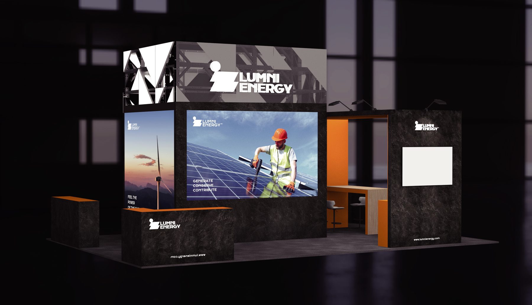 LED 스크린을 넣은 부스